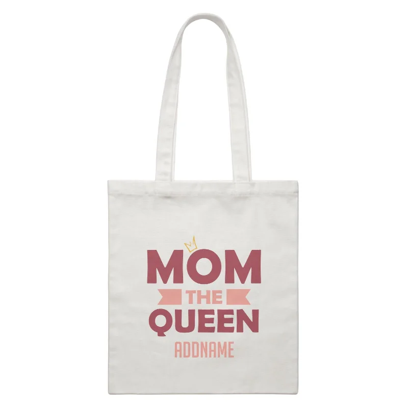 Canvas tool bag with multiple compartments and a durable constructionAwesome Mom 2 Mom The Queen Addname White Canvas Bag