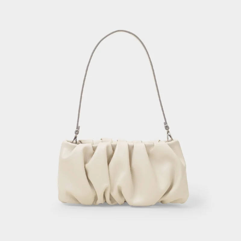 Silk hobo bag with a delicate print for a feminine lookBean Convertible  Hobo Bag - Staud - Cream - Leather