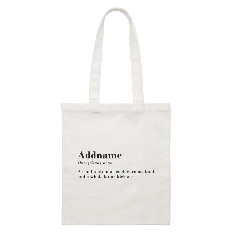 Canvas waist bag with a quick - release buckle and a compact sizeBest Friends Quotes Addname Best Friend Noun A Combination Of Cool White Canvas Bag