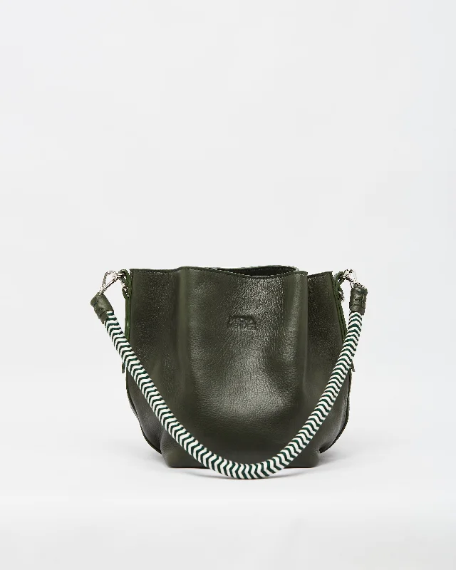 Laser - cut leather bucket bag with an intricate patternBucket Forest Pindo