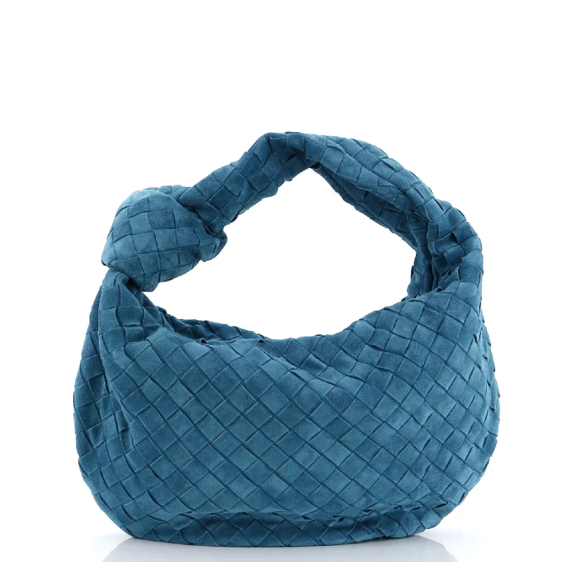 Plus - size hobo bag with a roomy interior for carrying essentialsBV Jodie Hobo Intrecciato Suede Teen