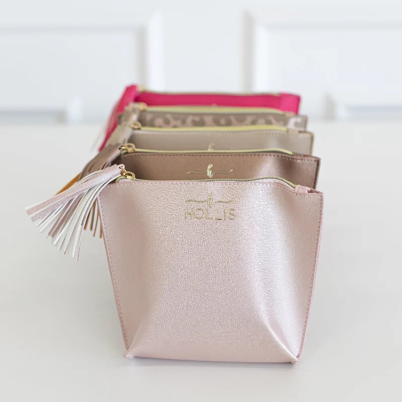 Silk-lined makeup bag with a smooth interior to protect cosmeticsHoly Chic