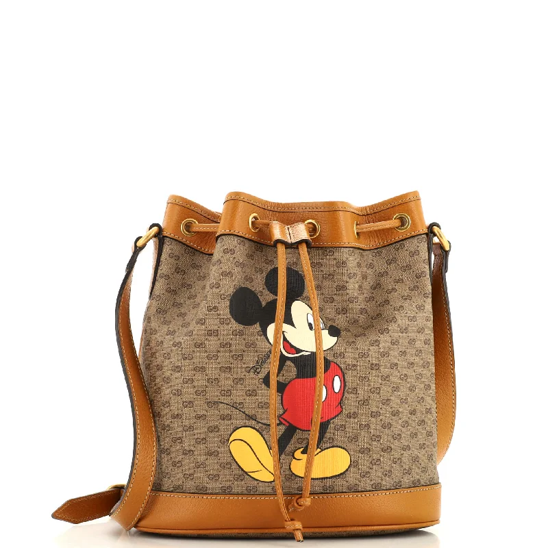 Canvas bucket bag with a striped pattern for a nautical - inspired lookDisney Mickey Mouse Bucket Bag Printed Mini GG Coated Canvas