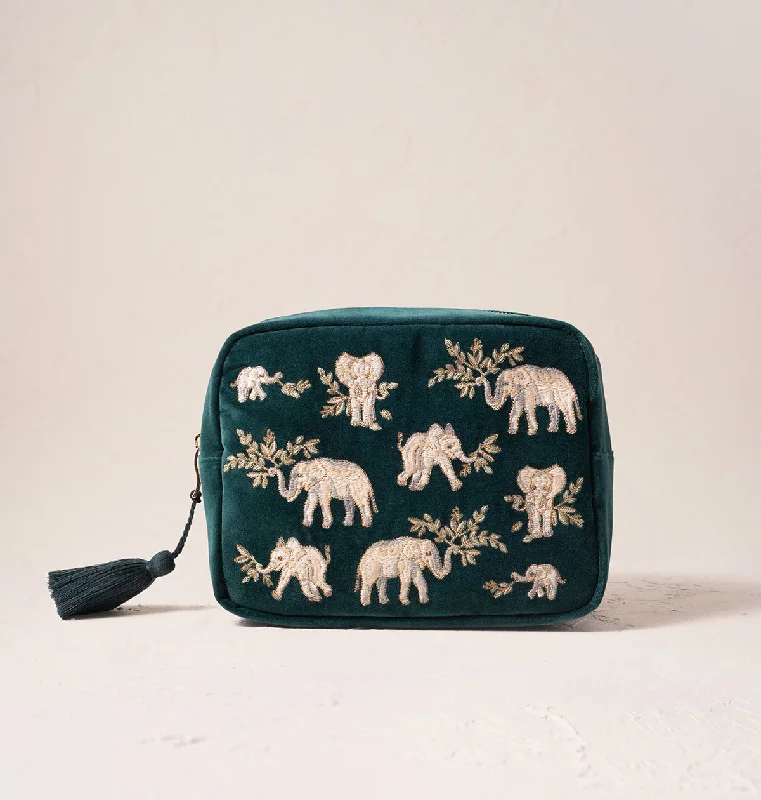 Studded makeup bag with a punk-rock edgeElephant Herd Wash Bag