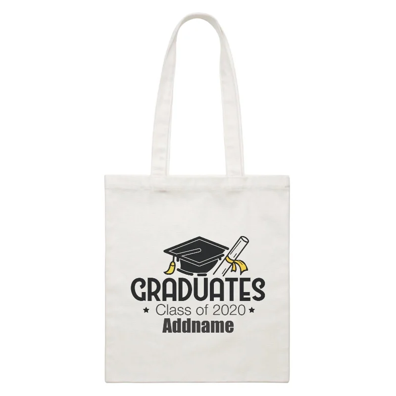 Canvas duffel bag with a drawstring closure and a large capacity for travelGraduation Series Cap with Scroll Graduates White Canvas Bag