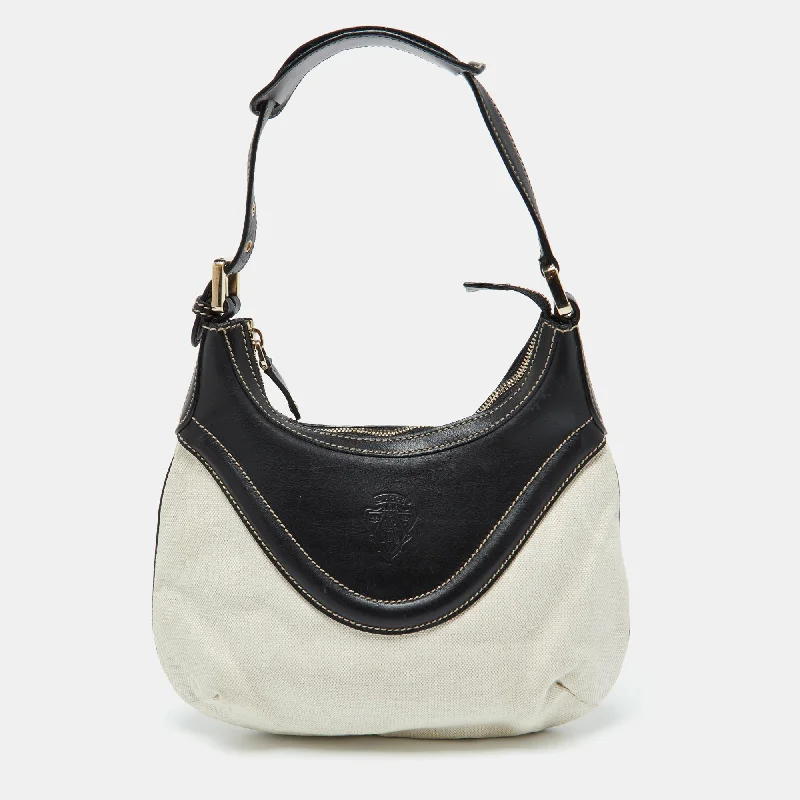 Hobo bag with a tassel - trimmed strap for a playful touchGucci Beige/brown Canvas And Leather Hobo