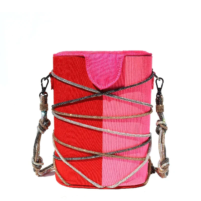 Bucket bag with multiple compartments and pockets for organizationGulaab Knotty Bucket Bag