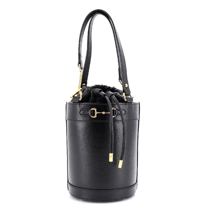 Vegan leather bucket bag for eco - friendly consumersHorsebit 1955 Bucket Bag Leather Small