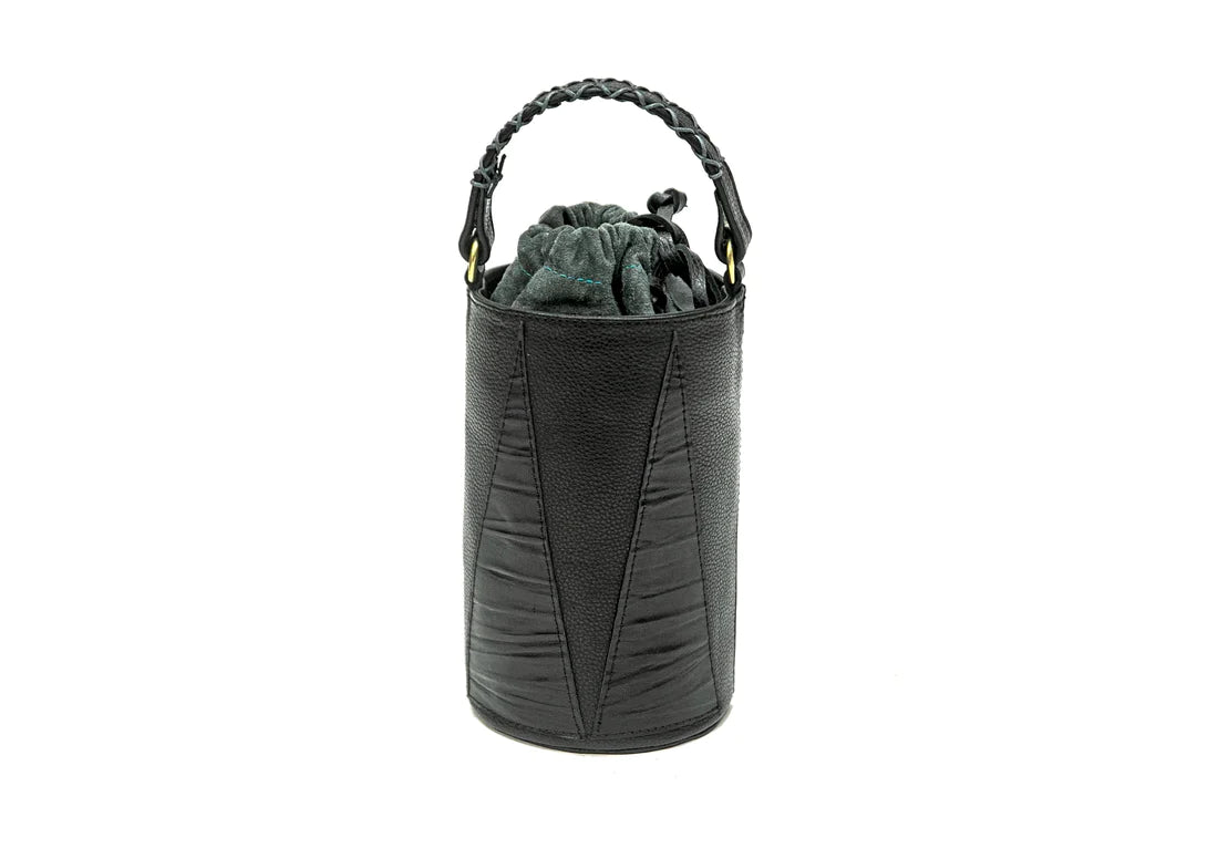 Laser - cut leather bucket bag with an intricate patternLeely Mini Bucket Bag