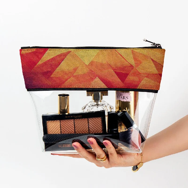 Laser-cut leather makeup bag with an intricate geometric patternlimpid Makeup Case Colorful Patterns