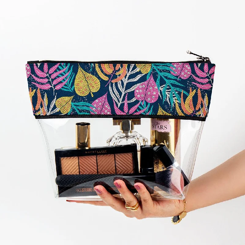 Soft velvet makeup bag in a rich purple color for a touch of luxurylimpid Makeup Case Garden