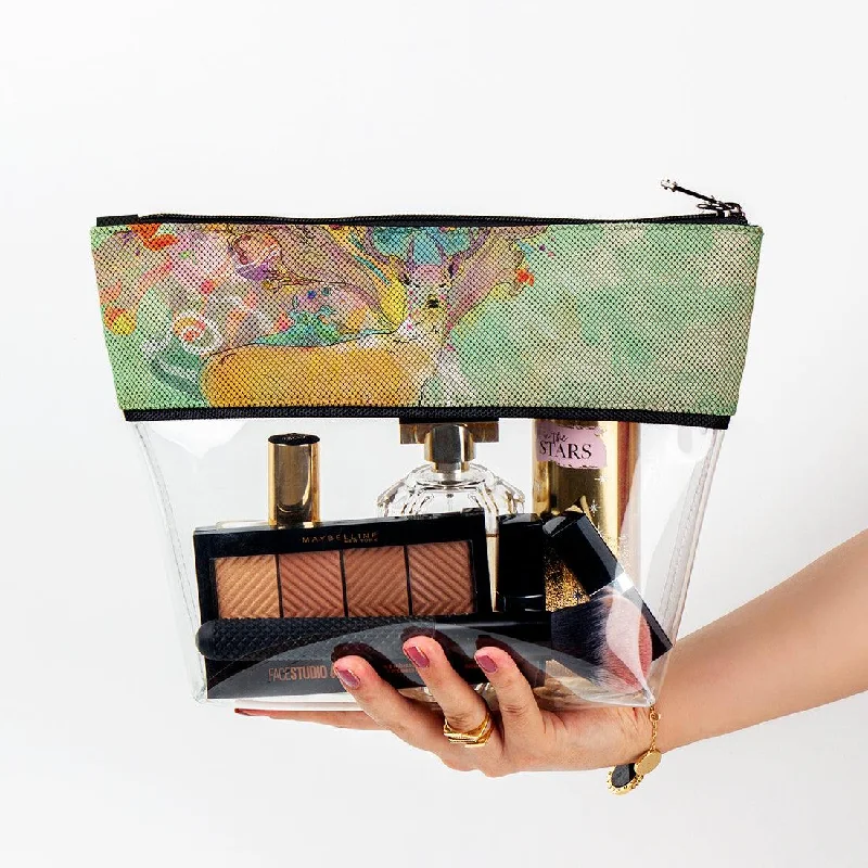 Laser-cut leather makeup bag with an intricate geometric patternlimpid Makeup Case Paradise