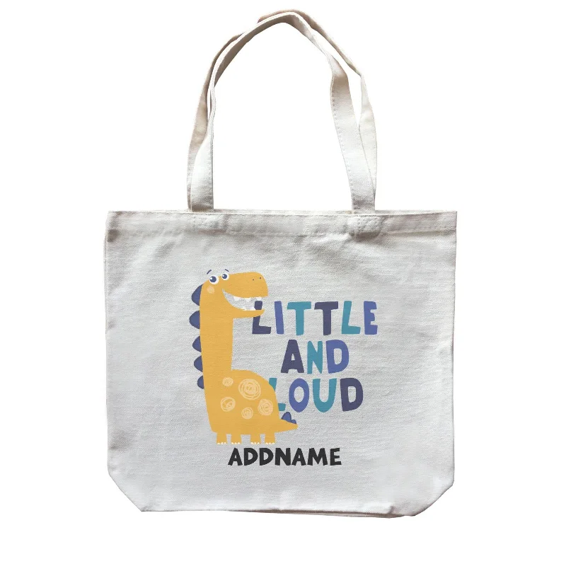 Canvas lunch bag with an insulated interior and a zippered closureLittle and Loud Dinosaur Addname Bag Canvas Bag