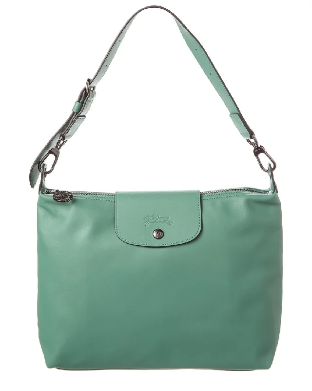 Color - blocked hobo bag with bold and contrasting colorsLongchamp Le Pliage Xtra Medium Leather Hobo Bag