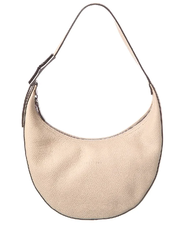 Leatherette hobo bag with a quilted pattern for a sophisticated touchLongchamp Roseau Essential Medium Leather Hobo Bag