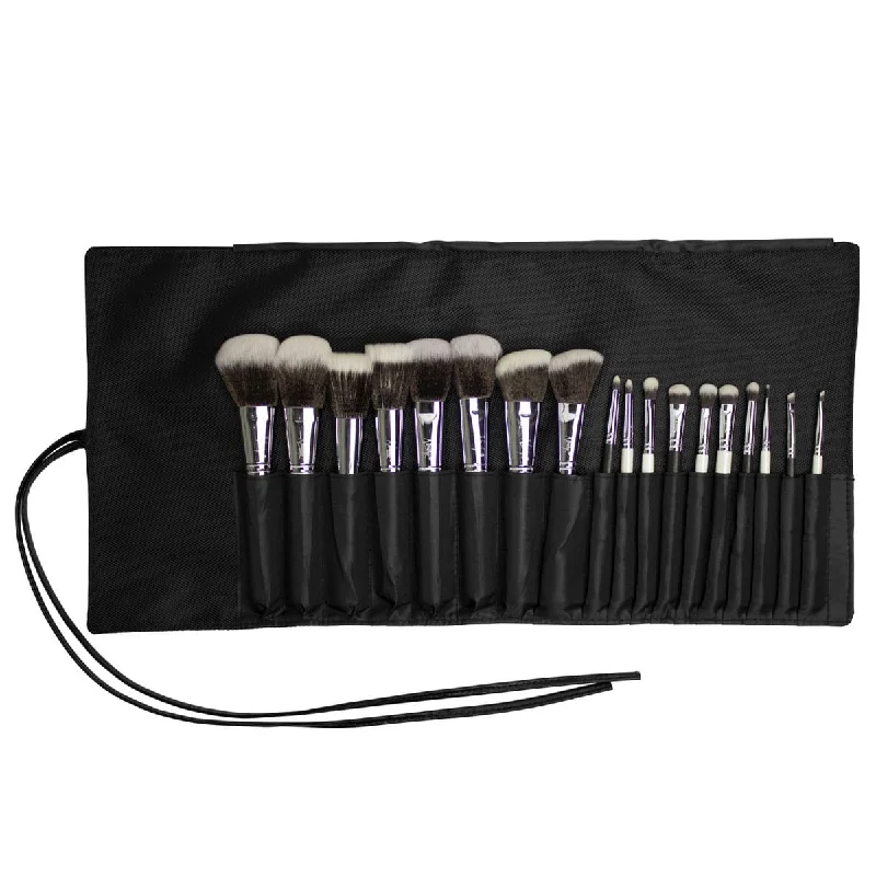 Metallic makeup bag with a shiny finish for evening useMakeup Brush Roll (empty)