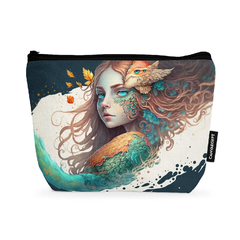 Leatherette makeup bag with a quilted pattern and a magnetic closureMakeup Pouch Little Princess