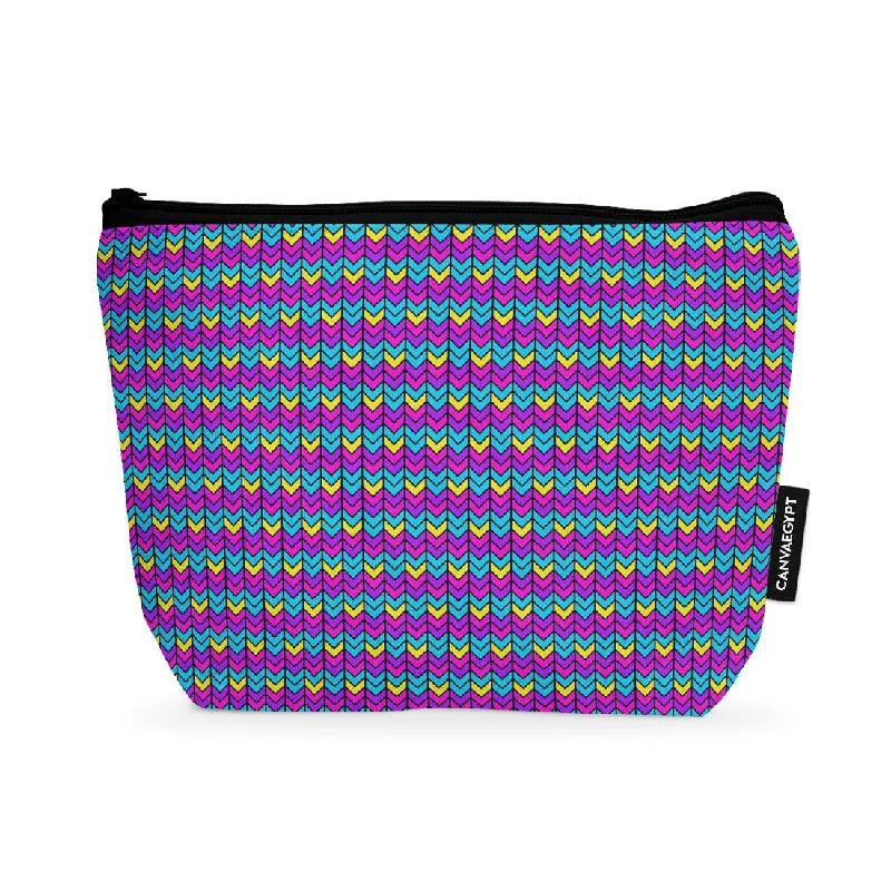 Silk-lined makeup bag with a smooth interior to protect cosmeticsMakeup Pouch purple arrow