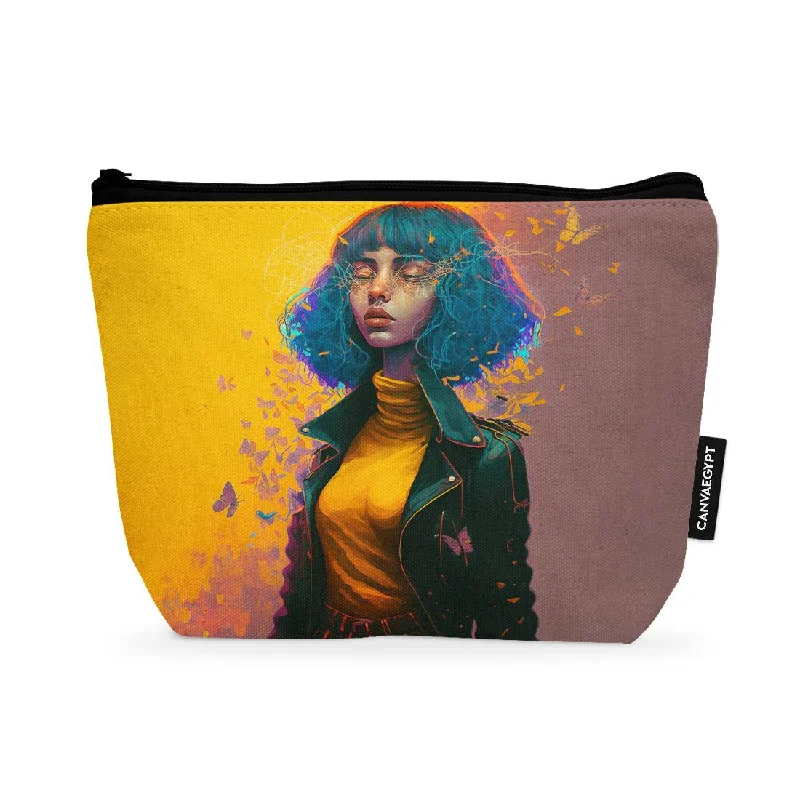 Color-blocked makeup bag with bold primary colors for a trendy styleMakeup Pouch Take a Break