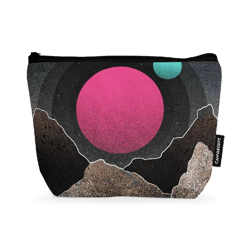 Faux fur makeup bag with a fluffy exterior for a winter aestheticMakeup Pouch The three planets