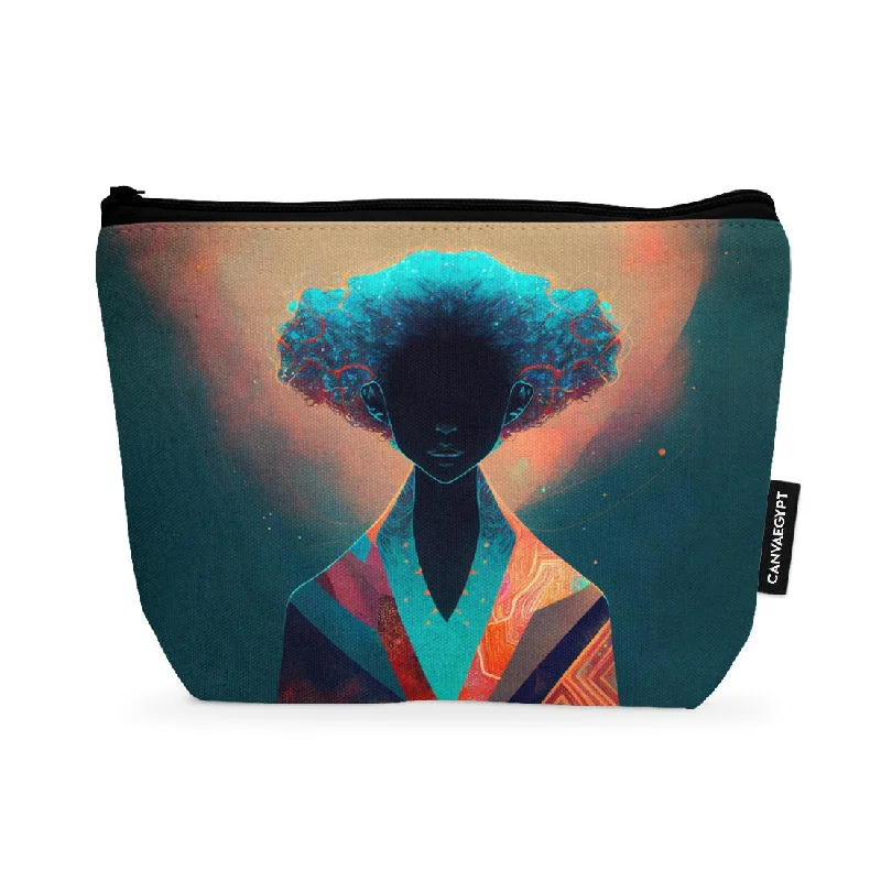 Leatherette makeup bag with a quilted pattern and a magnetic closureMakeup Pouch Witch Mood