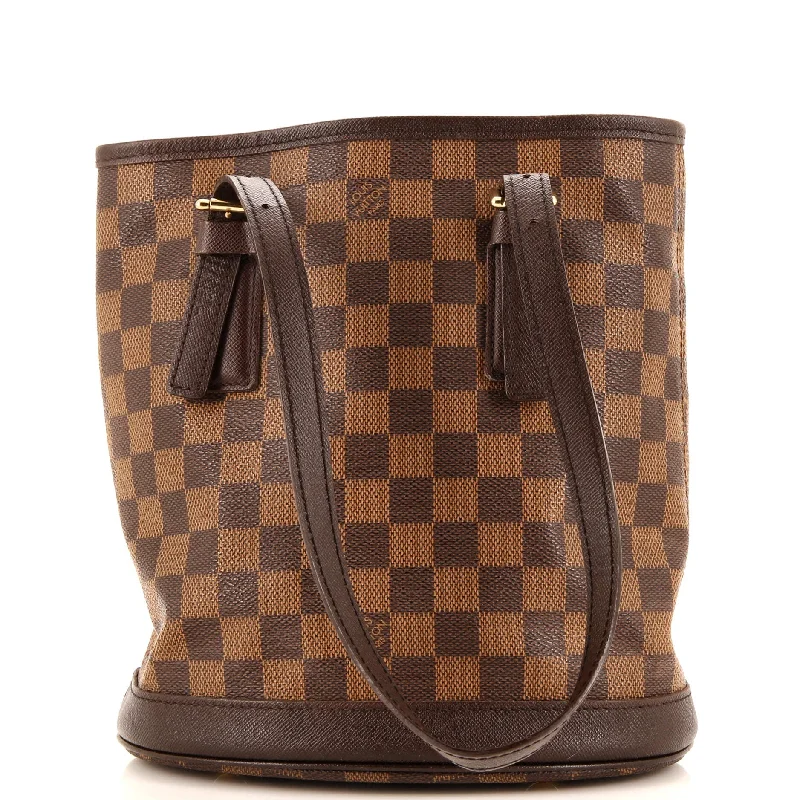 Plus - size bucket bag with a spacious interior for carrying daily essentialsMarais Bucket Bag Damier