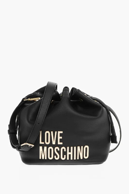 Color - blocked bucket bag with bold and bright hues for a statement pieceMoschino Love Faux Leather Bucket Bag With Golden Maxi Logo