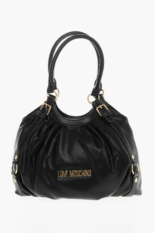 Studded bucket bag with a punk - rock vibeMoschino Love Moschino Faux Leather Bucket Bag With Golden Details