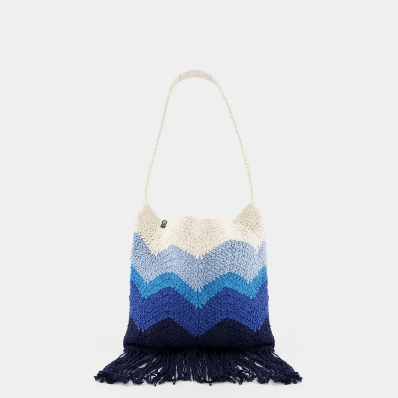 Cross - body hobo bag with an adjustable strap for hands - free carryingPriya Hobo Bag - Nannacay - Blue - Cotton