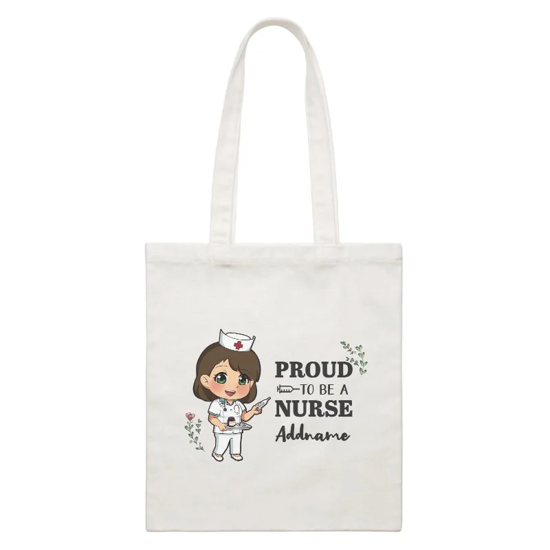 Men's canvas messenger bag with a waterproof coating and multiple pocketsProud To Be A Nurse Chibi Female Chinese White Canvas Bag