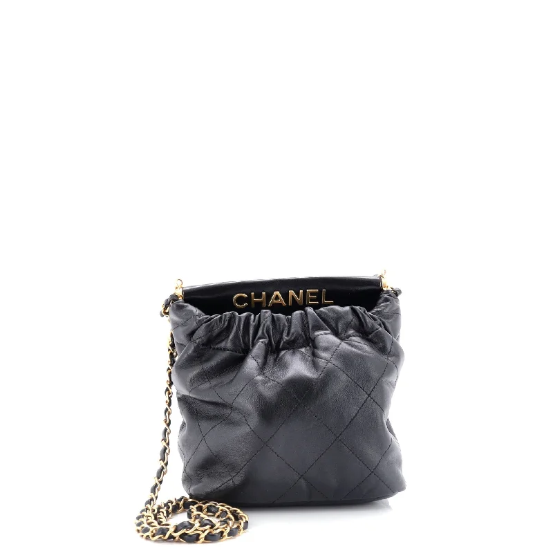 Color - blocked bucket bag with bold and bright hues for a statement pieceResin Charms Chain Bucket Bag Quilted Lambskin Small