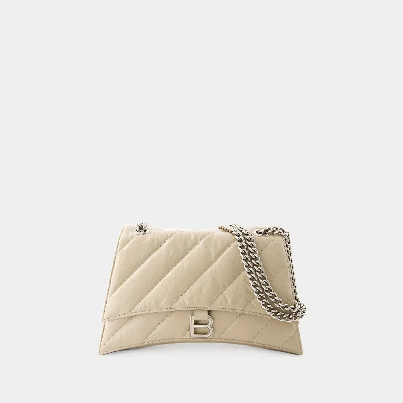 Color - blocked hobo bag with bold and contrasting colorsCrush Chain Hobo Bag - Balenciaga - Leather - Taupe