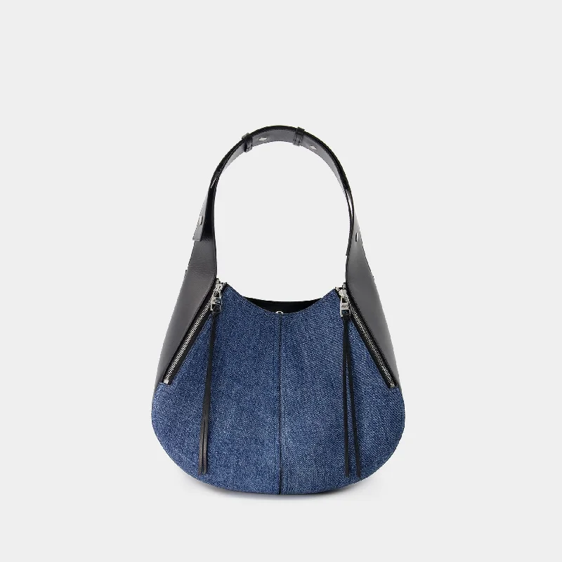 Vegan leather hobo bag for eco - conscious consumersThe Skull Hobo Bag - Alexander McQueen - Denim - Blue