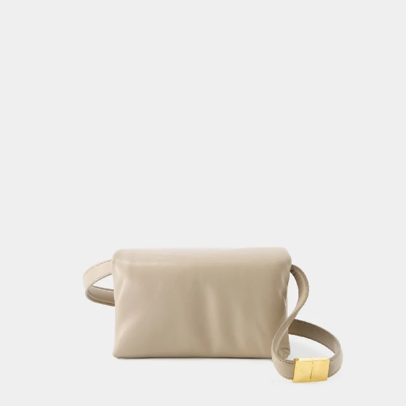 Hobo bag with a detachable pouch for extra storageHobo Small Prisma Bag - Marni - Leather - Beige