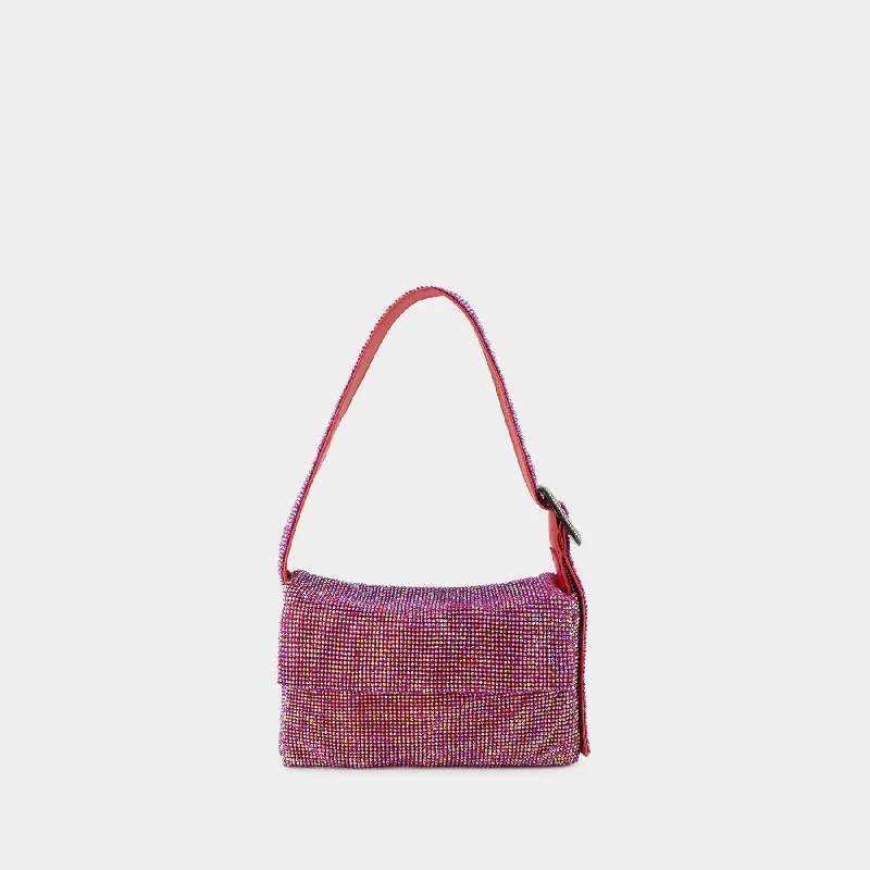 Hobo bag with a large capacity and multiple interior pockets for organizationVitty Mignon Hobo Bag - Benedetta Bruzziches - Pink - Strass