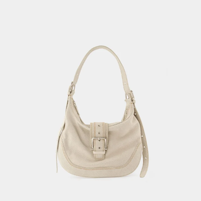 Hobo bag with a tassel - trimmed strap for a playful touchMid Brocle Hobo Bag - Osoi - Leather - White