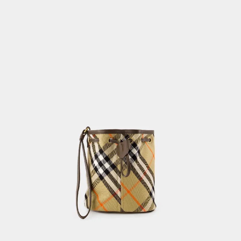 Hobo bag with a tassel - trimmed strap for a playful touchDrawstring Pouch Bin Shoulder Bag - Burberry - Cotton - Beige