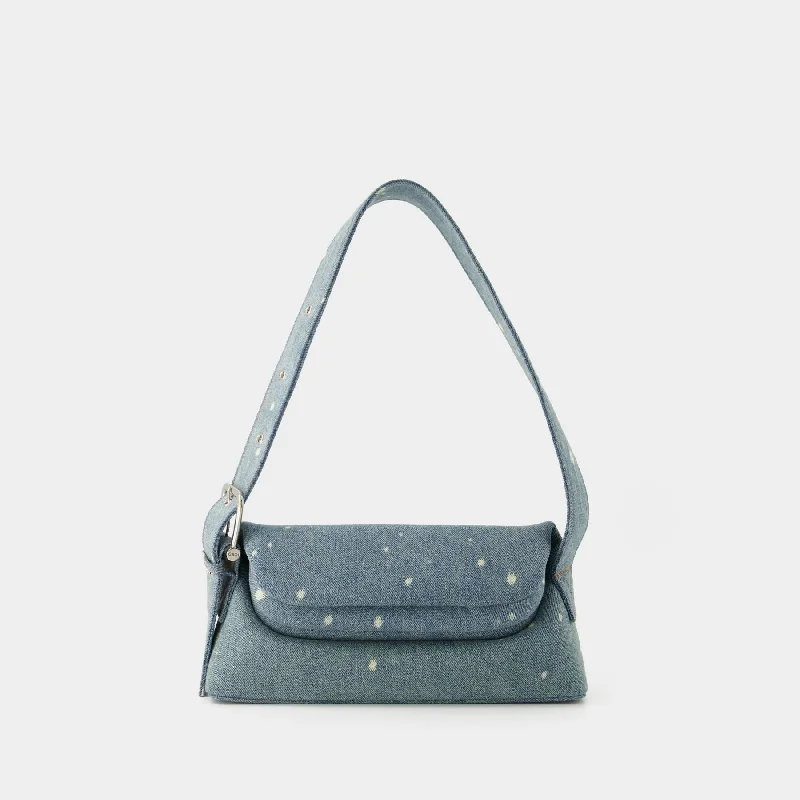 Quilted hobo bag with a diamond pattern for a classic aestheticFolder Brot Shoulder Bag - Osoi - Cotton - Blue