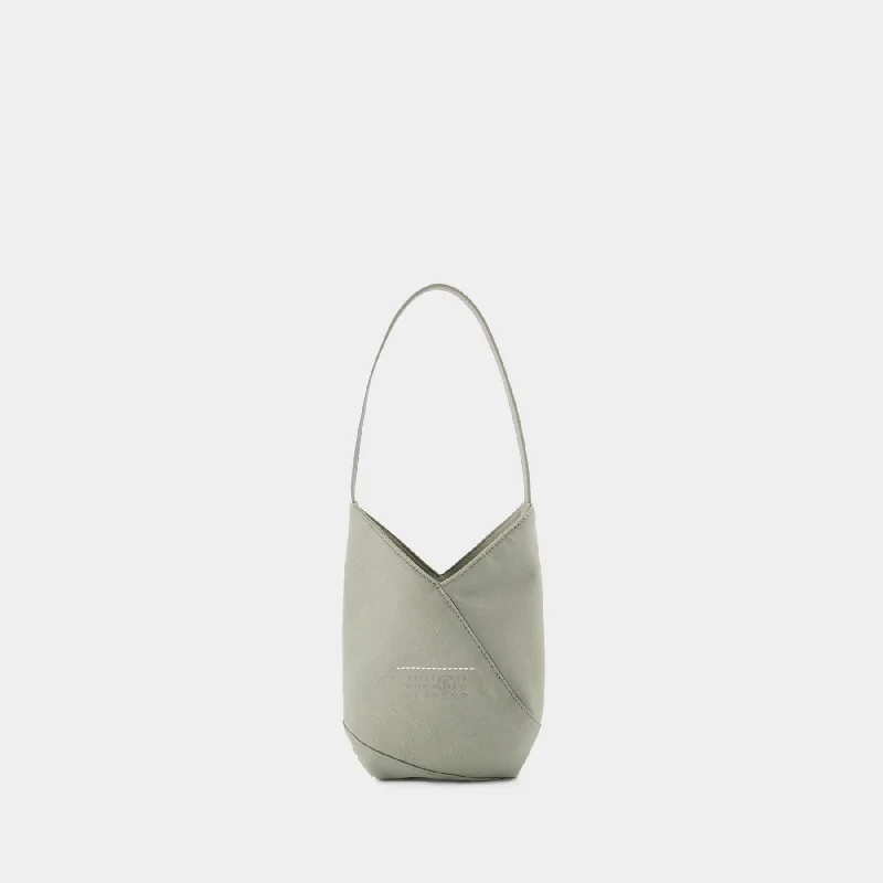 Leatherette hobo bag with a quilted pattern for a sophisticated touchJapanese Egg Shoulder Bag - MM6 Maison Margiela - Synthetic - Grey