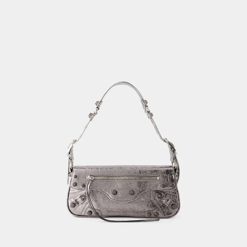 Hobo bag with a magnetic snap closure for easy accessLe Cagole Sling S Shoulder Bag - Balenciaga - Leather - Silver