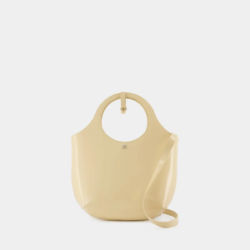 Leatherette hobo bag with a quilted pattern for a sophisticated touchMedium Holy Iced Shoulder Bag - Courreges - Leather - Yellow