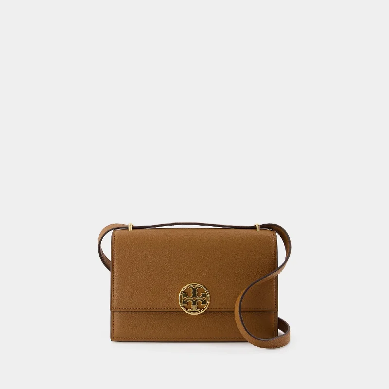 Leatherette hobo bag with a quilted pattern for a sophisticated touchMiller Shoulder Bag - Tory Burch - Leather - Brown