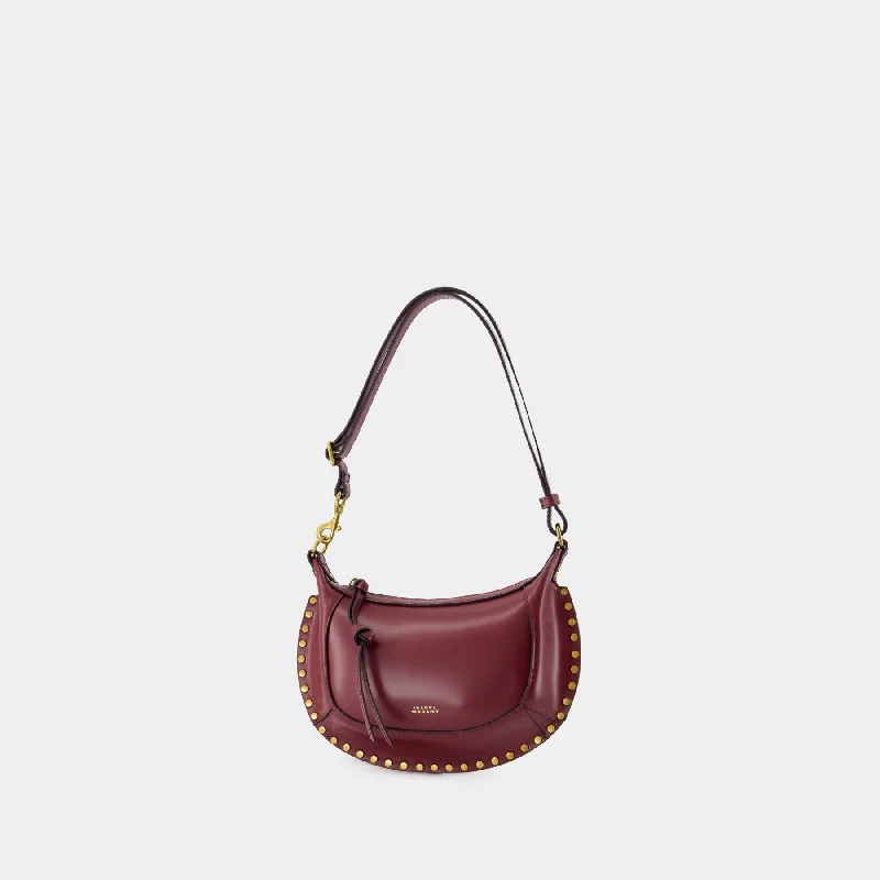 Faux fur hobo bag with a fluffy texture for a winter fashion statementOskan Moon Gd Shoulder Bag - Isabel Marant - Leather - Burgundy