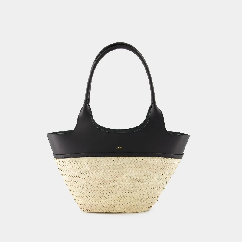 Embroidered hobo bag with intricate beadwork for a unique appearancePanier Tanger Shoulder Bag - A.P.C. - Leather - Black