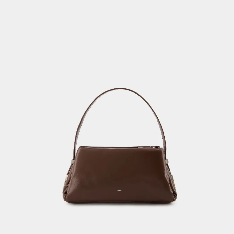 Hobo bag with a detachable pouch for extra storagePillow Mini Shoulder Bag - Osoi - Leather - Choco Brown