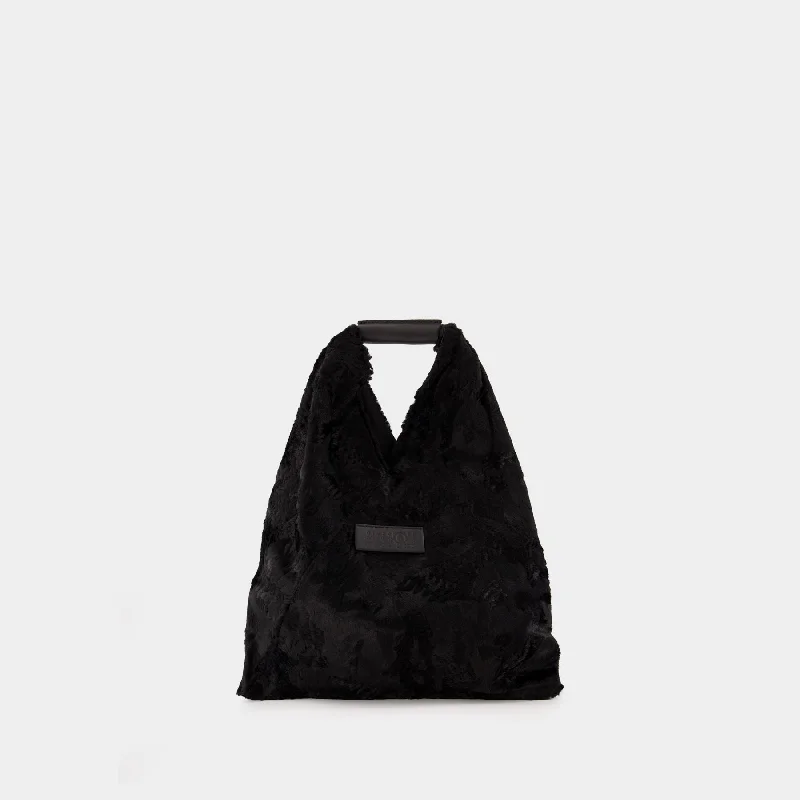 Women's leather hobo bag with a distressed finish for a vintage lookSmall Japanese  Shoulder Bag - MM6 Maison Margiela - Synthetic - Black