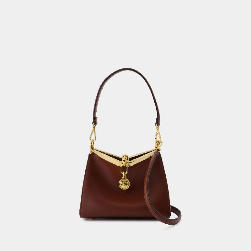 Leatherette hobo bag with a quilted pattern for a sophisticated touchVela Small Shoulder Bag - Etro - Leather - Brown