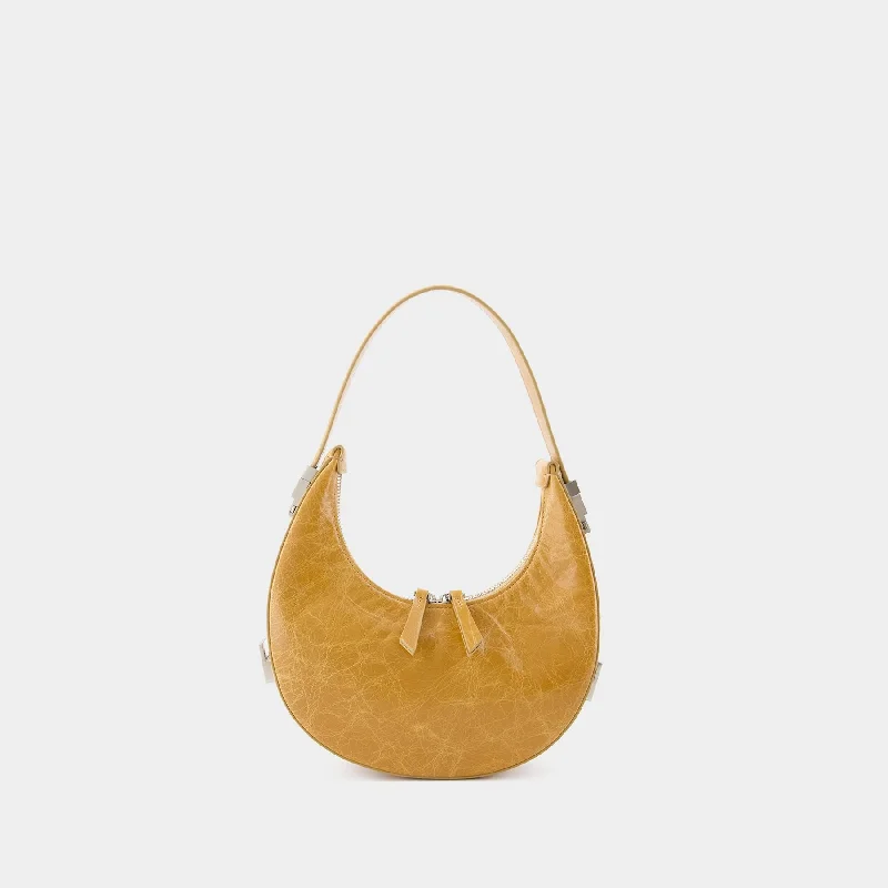 Faux fur hobo bag with a fluffy texture for a winter fashion statementToni Mini Bag - Osoi - Leather - Peanut Brown