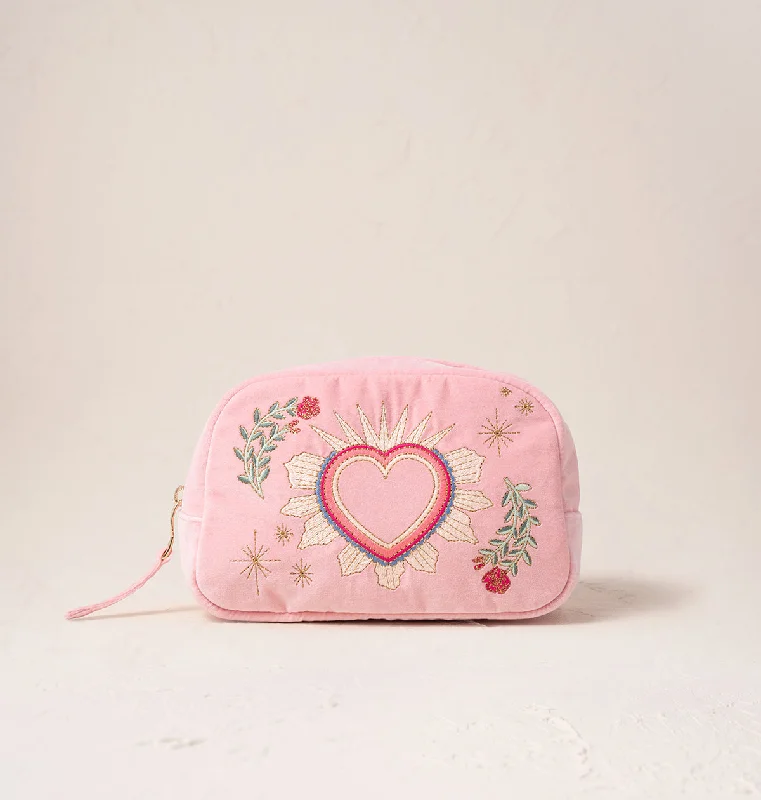 Makeup bag with a detachable pouch for easy sorting of itemsEnchanted Heart Makeup Bag