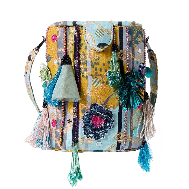 Bucket bag with multiple compartments and pockets for organizationSunny Boujee Bucket Bag